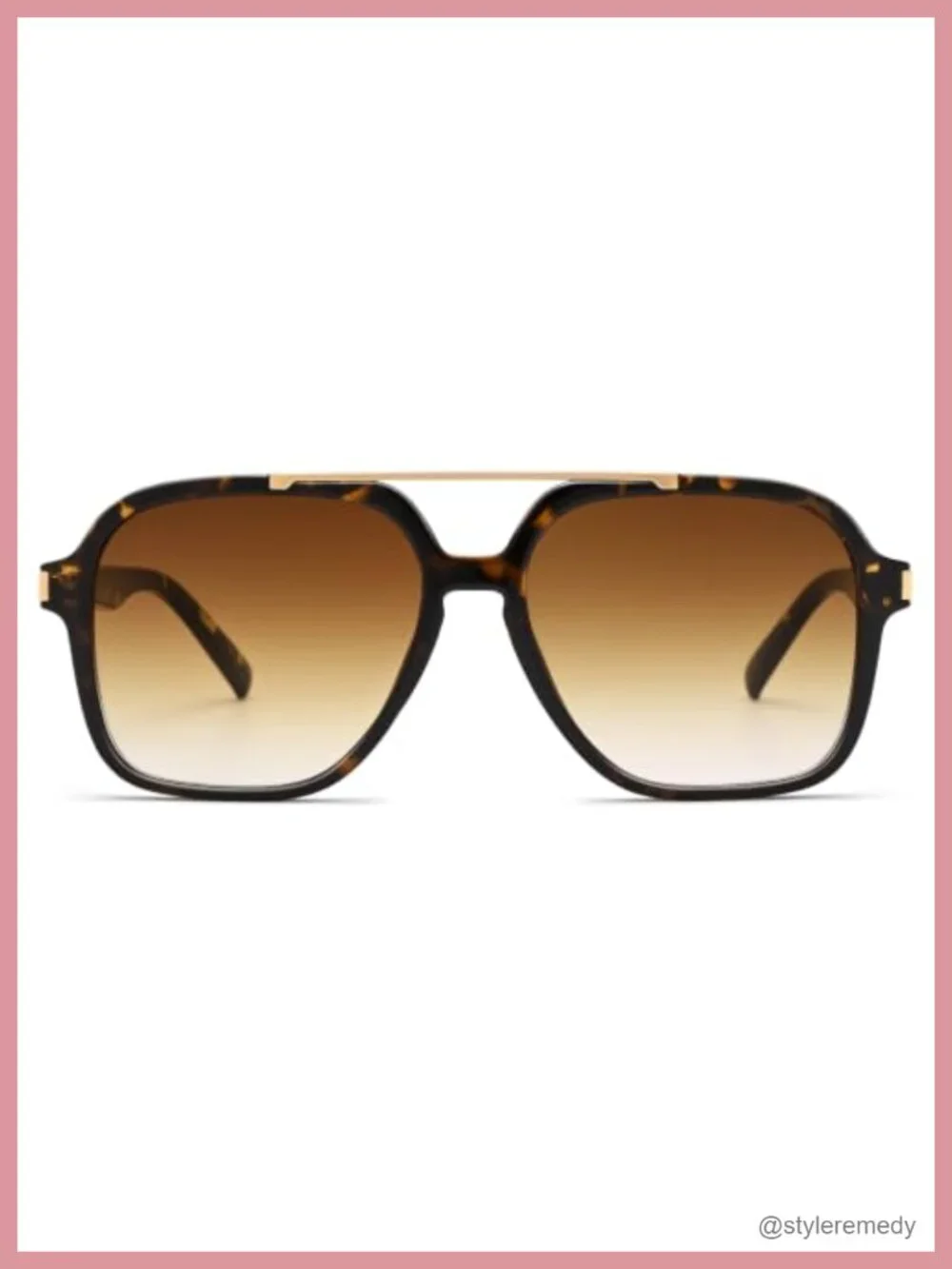Oversized Aviator Sunglasses, Retro Square Frame UV400 Protection, Driving